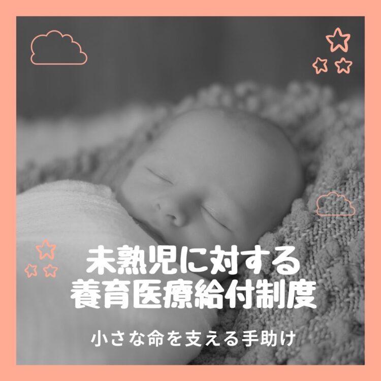 未熟児に対する養育医療給付制度：小さな命を支える手助けと記載されたイラスト
